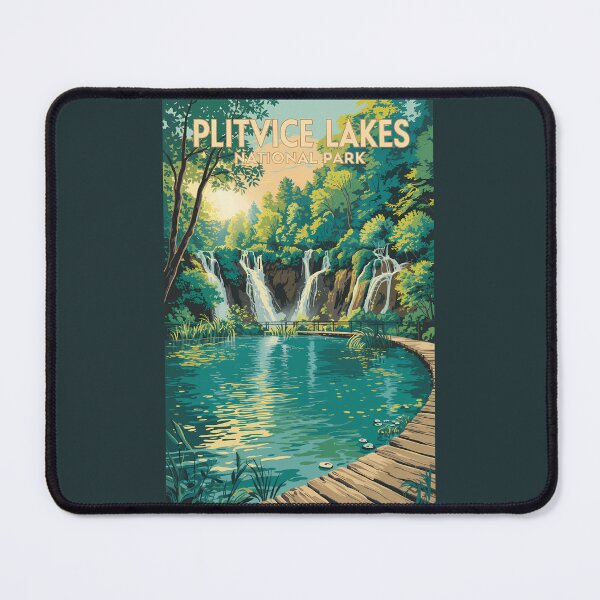 Item preview, Plitvice Lakes National Park Illustration Travel Art Vintage designed and sold by KrisSidDesigns.
