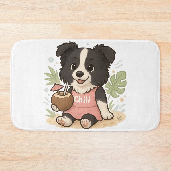 Item preview, Chill Border Collie Dog in Tropical Vacation Style designed and sold by 奇0904.