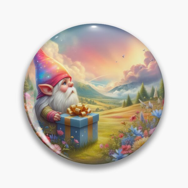 Item preview, Spring fantasy landscape with dwarf and a gift in a meadow ,Bloom Boom,Spring,floral designed and sold by Expressions-Sel.