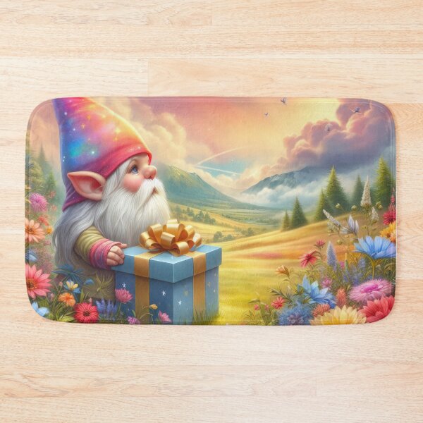 Item preview, Spring fantasy landscape with dwarf and a gift in a meadow ,Bloom Boom,Spring,floral designed and sold by Expressions-Sel.