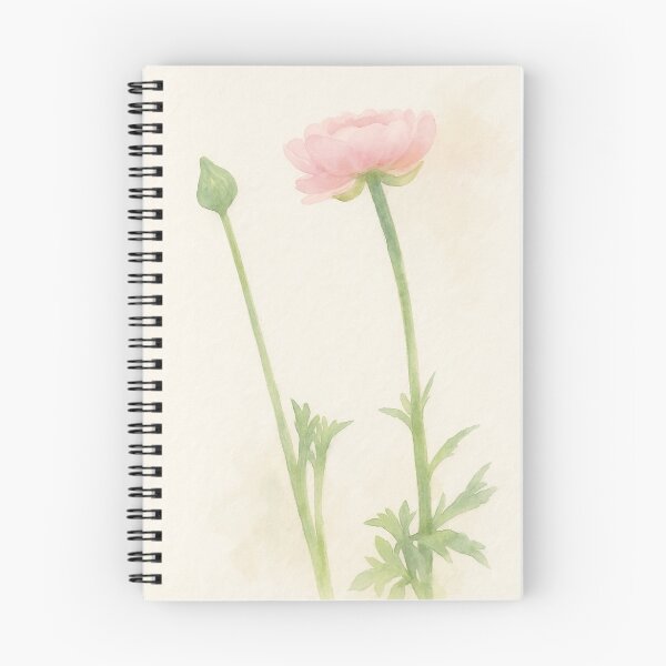 Item preview, Watercolor Pink Ranunculus Fine Art Print designed and sold by Pacika.