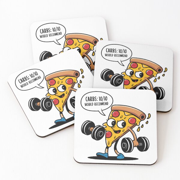 Item preview, Funny Carbs 10/10 Would Recommend Pizza Gym Cartoon Design designed and sold by badburropress.