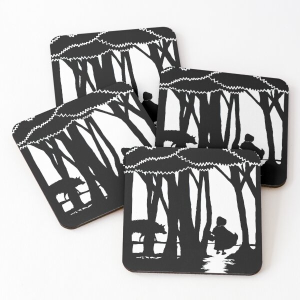 Item preview, Red Riding Hood - Walking to Grandma’s House - Black and White Silhouette - Fairytale designed and sold by rossartstudio.