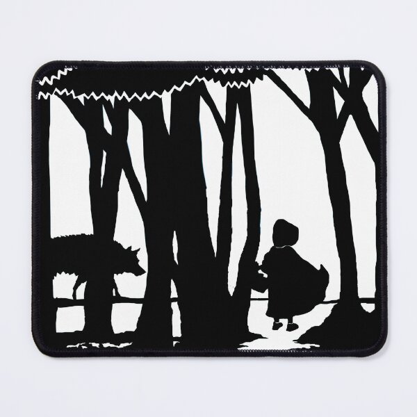 Item preview, Red Riding Hood - Walking to Grandma’s House - Black and White Silhouette - Fairytale designed and sold by rossartstudio.