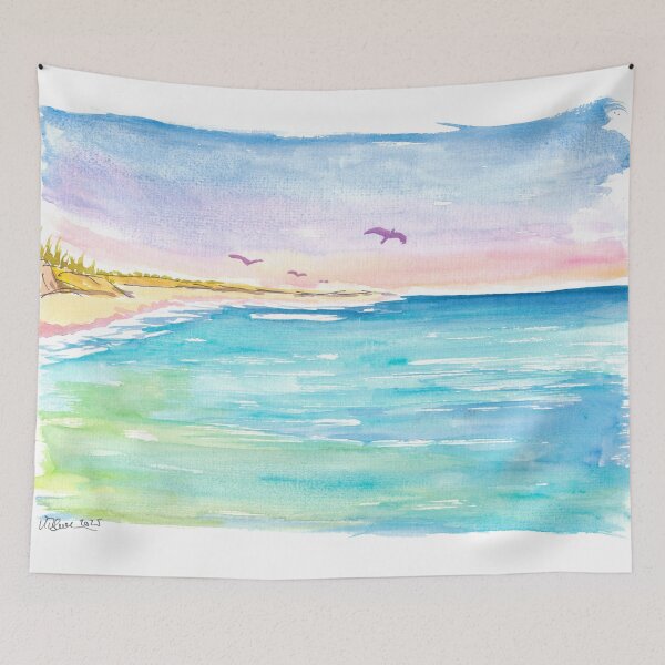 Item preview, Seabirds Soaring Above Blue Waves on North Coast designed and sold by artshop77.