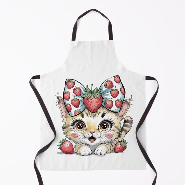 Item preview, kitten with strawberries bow designed and sold by jkrphoto.