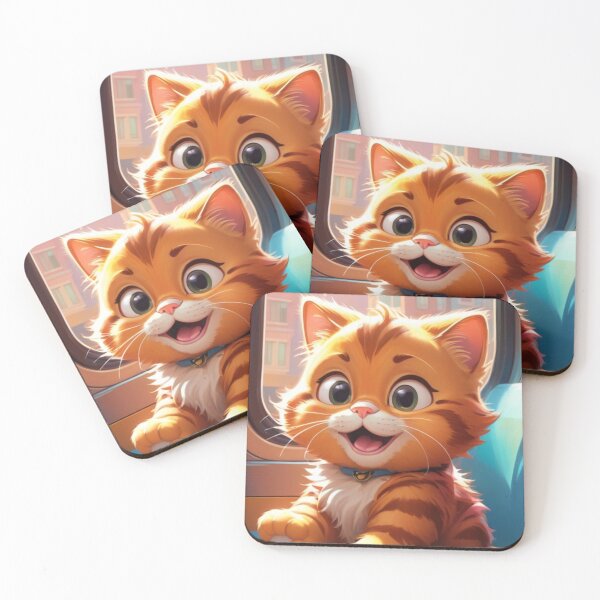 Item preview, Happy Orange Kitten on a Train Adventure designed and sold by Artitude Studio.