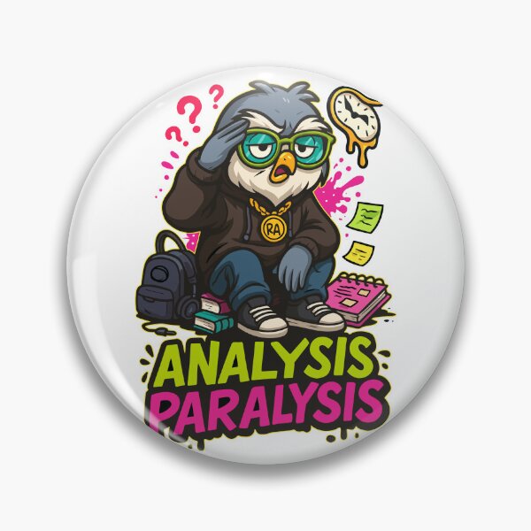 Item preview, Analysis Paralysis Owl – Funny Cartoon Design for Introverts designed and sold by Rebel Animal.