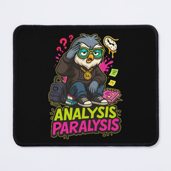 Item preview, Analysis Paralysis Owl – Funny Cartoon Design for Introverts designed and sold by Rebel Animal.