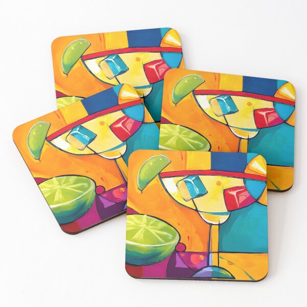 Item preview, Summer Splash - Vibrant Cocktail Glass with Citrus Accents and Geometric Colors designed and sold by OlfactoART Studio.