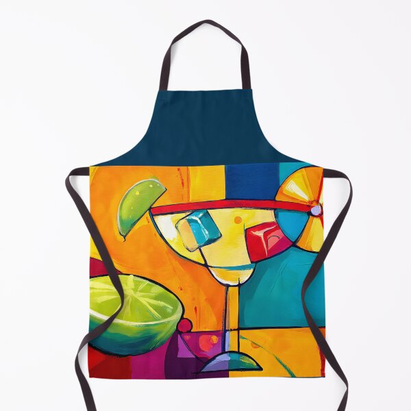 Item preview, Summer Splash - Vibrant Cocktail Glass with Citrus Accents and Geometric Colors designed and sold by OlfactoART Studio.