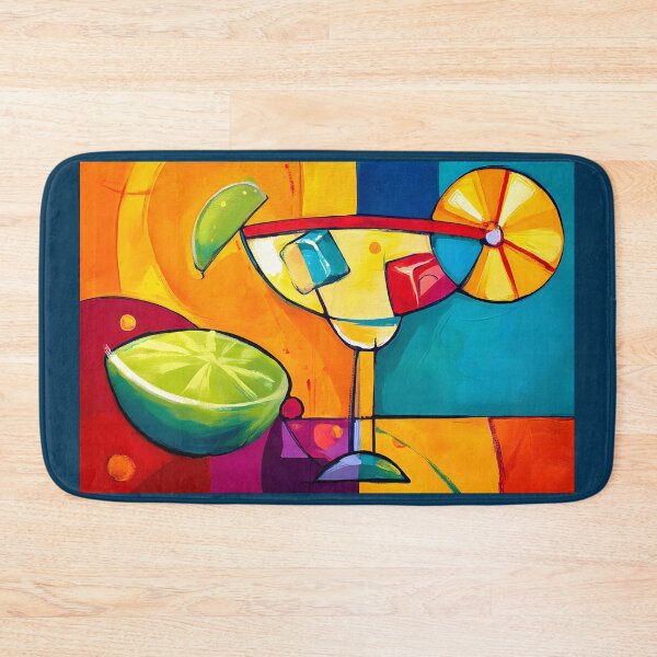 Item preview, Summer Splash - Vibrant Cocktail Glass with Citrus Accents and Geometric Colors designed and sold by OlfactoART Studio.