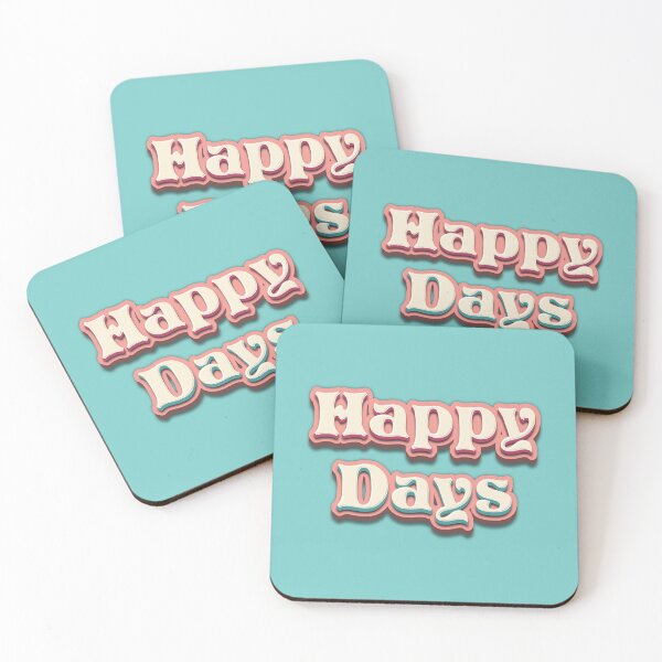 Item preview, ‘Happy Days’ retro-inspired typography designed and sold by trepiu.
