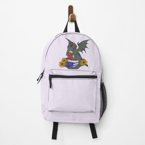 Item preview, Cozy Dragon with Books and Headphones designed and sold by ScarletGiraffee.