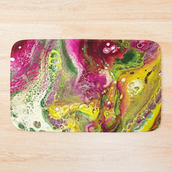 Item preview, Bold Magenta Lime Pour Painting designed and sold by Madeline Binder Art & Design.
