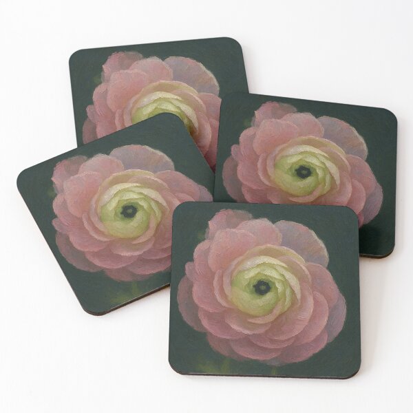 Item preview, Oil Painting Style Pink Ranunculus Flower Close-Up designed and sold by Pacika.