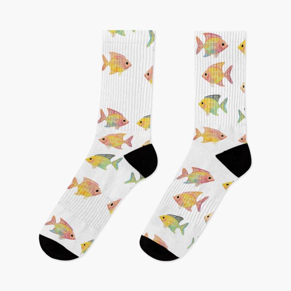 Item preview, Rainbow fish pattern textile seamless gift designed and sold by SharpDigiDesign.