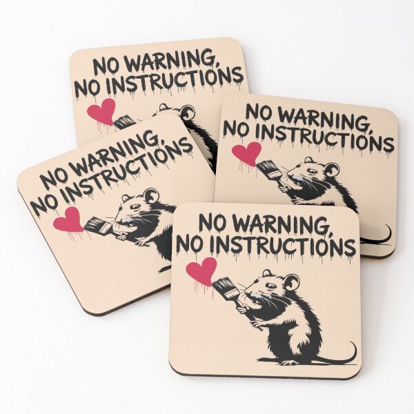 Item preview, Banksy Style Rat - No warning, no instructions designed and sold by 123ks.