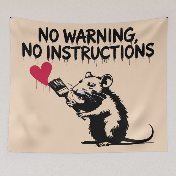 Item preview, Banksy Style Rat - No warning, no instructions designed and sold by 123ks.