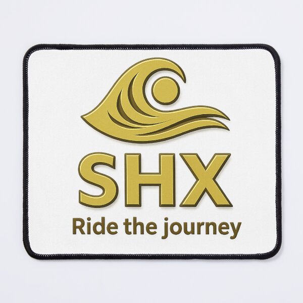 Vista previa del artículo con la obra «SHX: ¡Sigue el viaje! | Logotipo premium de la ola dorada», diseñado y vendido por shxbrand.