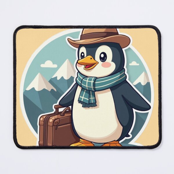 Item preview, Adventurous Penguin Traveler – Cute Cartoon Design designed and sold by cluelesspaula.