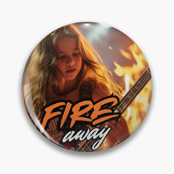 Item preview, Fire Away – Girl Rocking the Bass in Flames designed and sold by Artitude Studio.