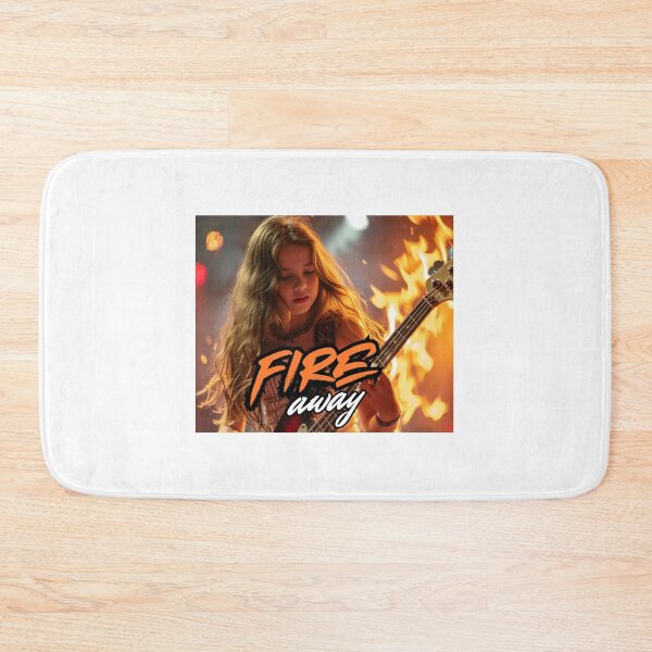 Item preview, Fire Away – Girl Rocking the Bass in Flames designed and sold by Artitude Studio.