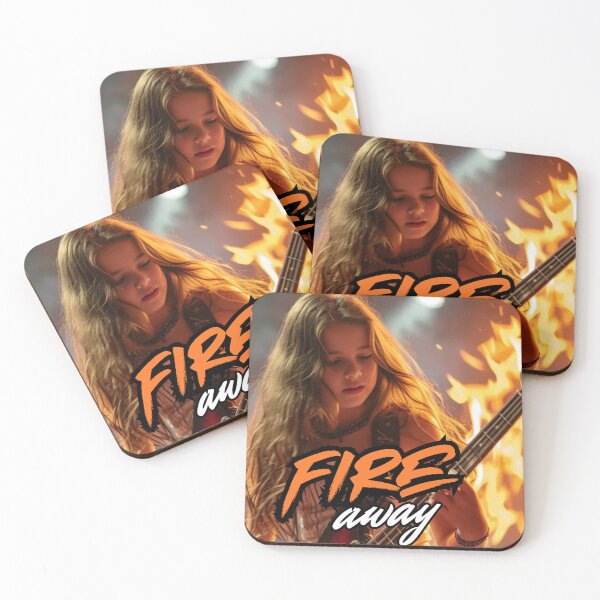 Item preview, Fire Away – Girl Rocking the Bass in Flames designed and sold by Artitude Studio.