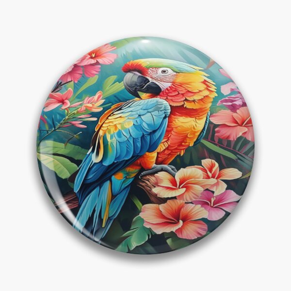 Item preview, Spring  landscape with parrot with tropical flowers,Bloom Boom,Spring,floral designed and sold by Expressions-Sel.