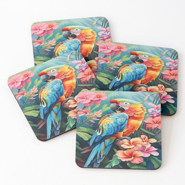 Item preview, Spring  landscape with parrot with tropical flowers,Bloom Boom,Spring,floral designed and sold by Expressions-Sel.