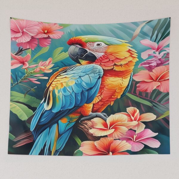 Item preview, Spring  landscape with parrot with tropical flowers,Bloom Boom,Spring,floral designed and sold by Expressions-Sel.