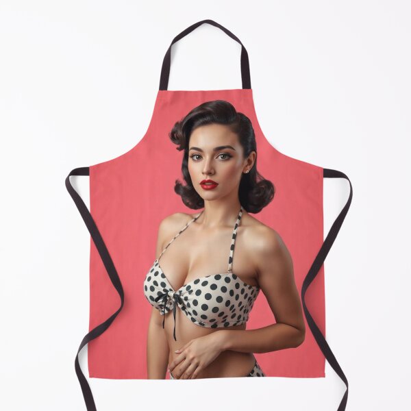 Aperçu de l'œuvre Pin-up brune sexy en maillot de bain à pois créée et vendue par MissSaylor.