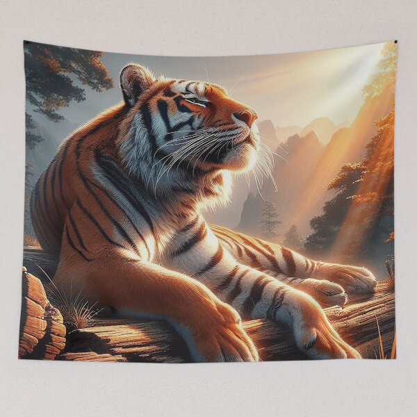 Item preview, Tiger Basking in the Suns Rays designed and sold by nikkolaus.