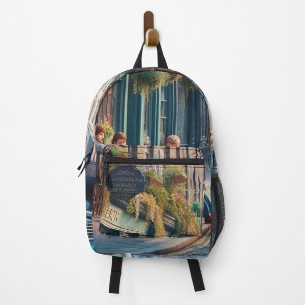 Item preview, Retro 1970s Dublin – AI Artwork Colorful Roadside Café Scene for City Lovers, Travelers, and Vintage Enthusiasts designed and sold by knalpot-design.