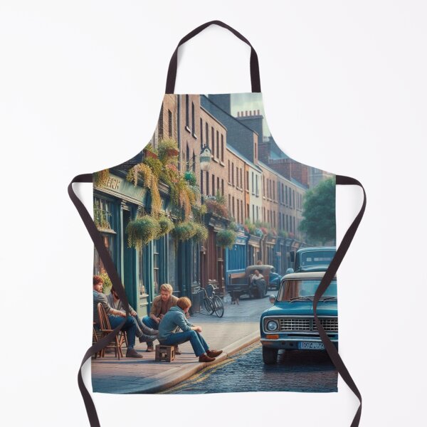 Item preview, Retro 1970s Dublin – AI Artwork Colorful Roadside Café Scene for City Lovers, Travelers, and Vintage Enthusiasts designed and sold by knalpot-design.