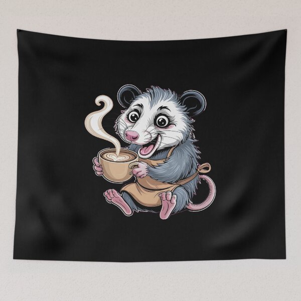 Item preview, Opossum barista. Caffe latte. designed and sold by designsbyaneta.
