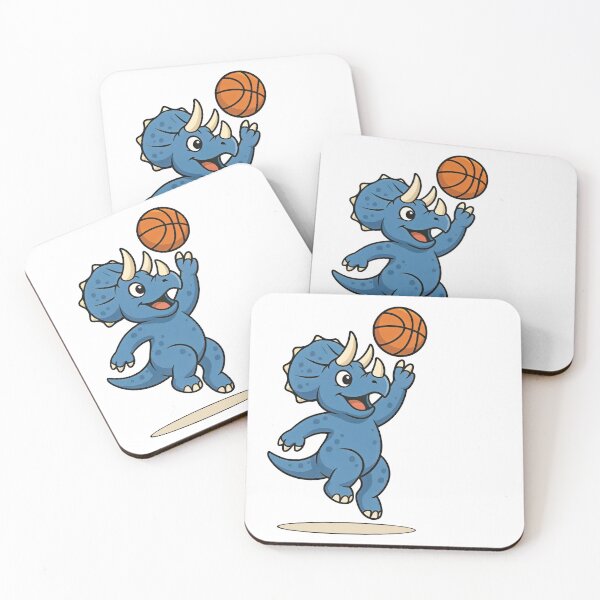 Item preview, Playful Blue Triceratops Dinosaur playing Basketball designed and sold by Visions of the Magpie.