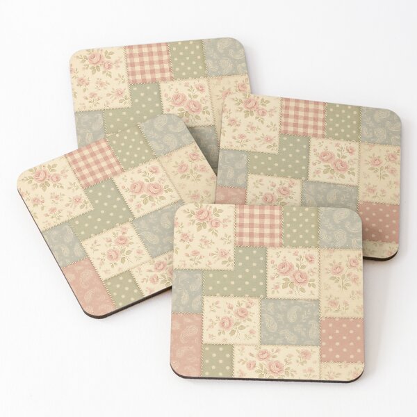 Item preview, Vintage Patchwork Quilt Seamless Floral Gingham Pattern designed and sold by Lily-and-Lyle.