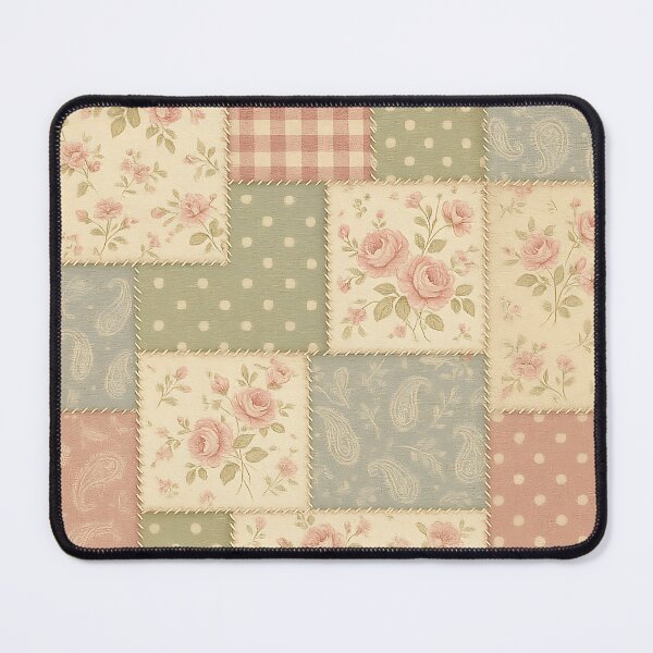 Item preview, Vintage Patchwork Quilt Seamless Floral Gingham Pattern designed and sold by Lily-and-Lyle.