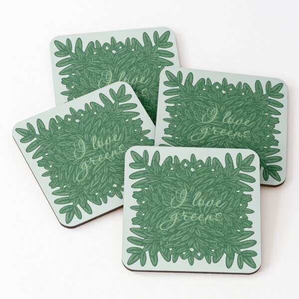 Item preview, Image of green leaves "I love greens" designed and sold by Cherevan.