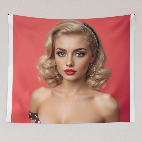 Aperçu de l'œuvre Pin-up blonde classique à pois créée et vendue par MissSaylor.