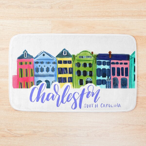 Item preview, CHS – Rainbow Row Digital Illustration with Periwinkle Lettering designed and sold by skybluepink studio.