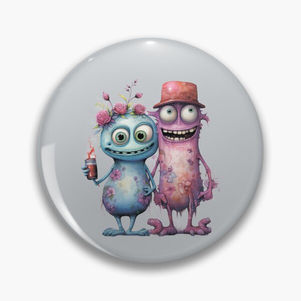 Item preview,  A pair of cute monsters with flowers.. designed and sold by MagelliShop.