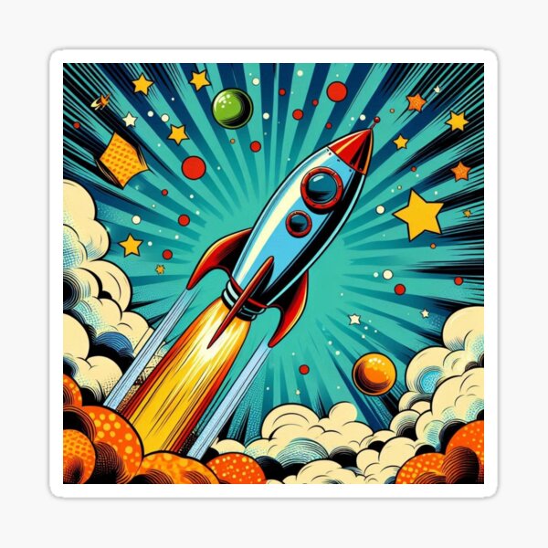 Item preview, pop art style rocket designed and sold by Dogandesighn.
