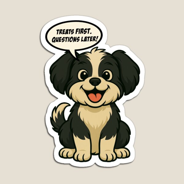 Item preview, Funny Shih Tzu Cartoon – “Treats First. Questions Later!” Dog Art designed and sold by TMPender.