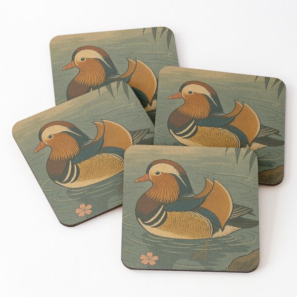 Item preview, Mandarin Duck on Pond – Japanese Woodblock Style designed and sold by TidalEchoes.