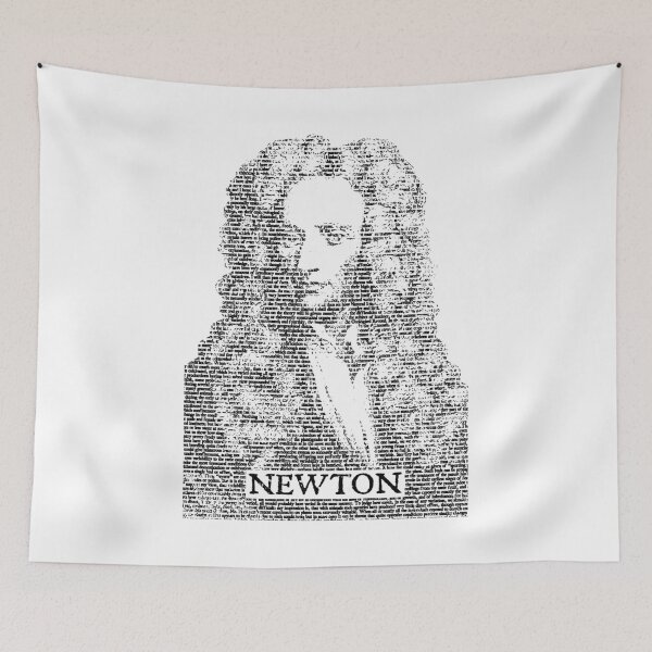 Item preview, Isaac Newton Principia Funny Physics Book Text Portrait designed and sold by GrandeDuc.