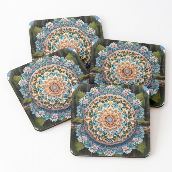 Item preview, Floral Mandala Over Serene Waters designed and sold by Campbell Gallery.