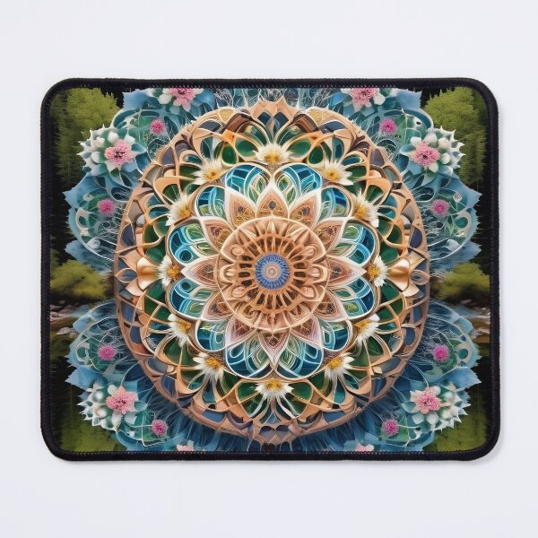 Item preview, Floral Mandala Over Serene Waters designed and sold by Campbell Gallery.