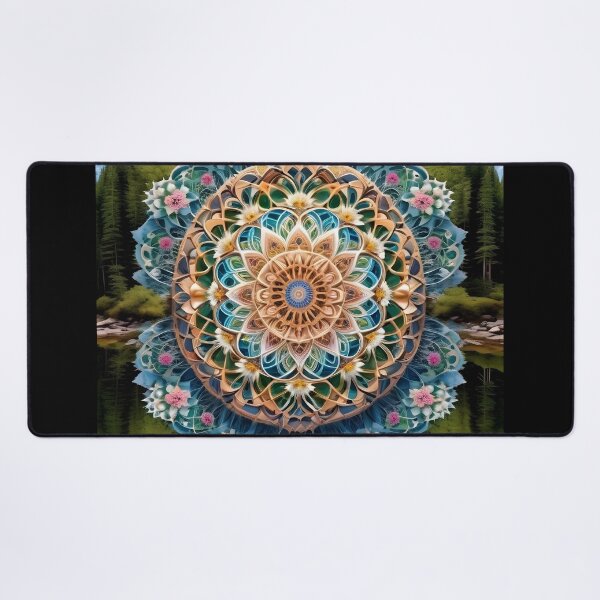 Item preview, Floral Mandala Over Serene Waters designed and sold by Campbell Gallery.